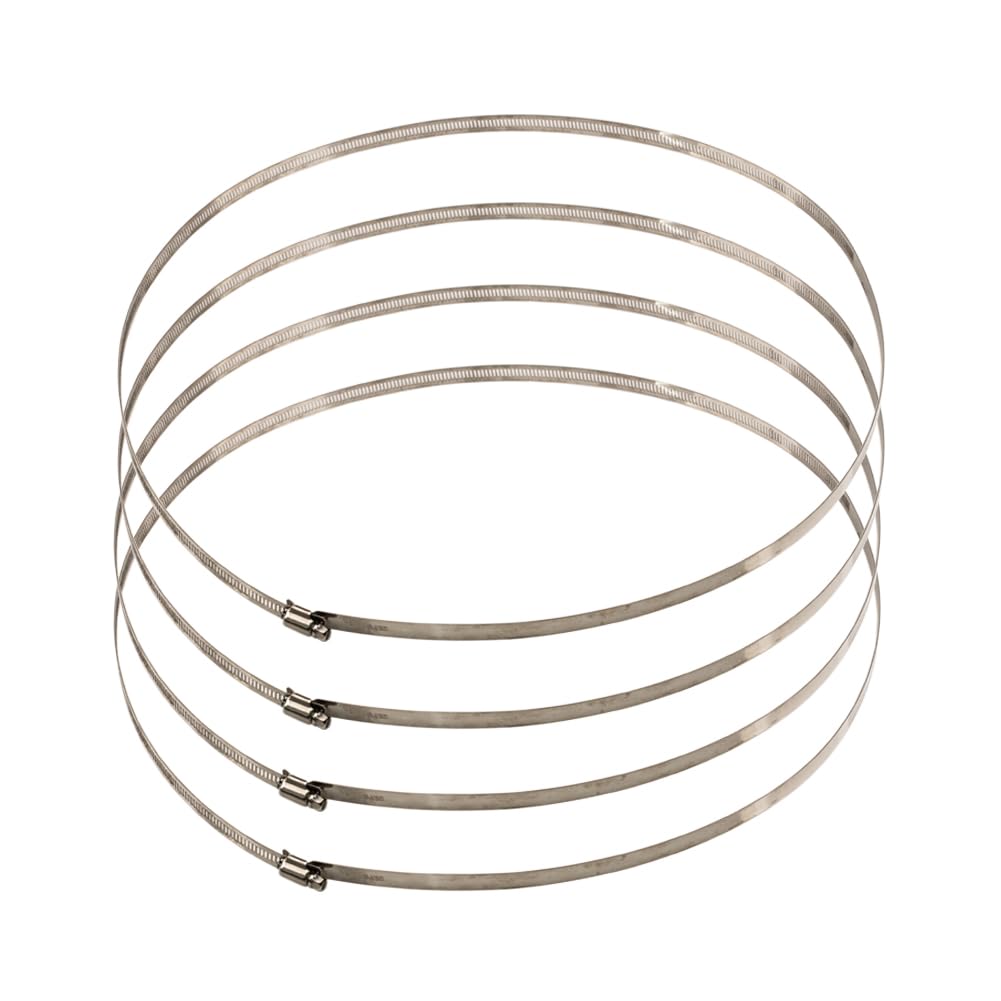 4 Pieces 450mm / 17.7inch Large Size Metal Stainless Steel Duct Clamps Pipe Clamps Hose Clamp Adjustable Ducting Clamps for Securing Hoses and Pipes Tube