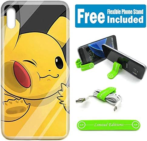 [Ashley Cases] for Apple iPhone Xs/iPhone X Cover Case Skin with Flexible Phone Stand - Pokemon Pikachu Window