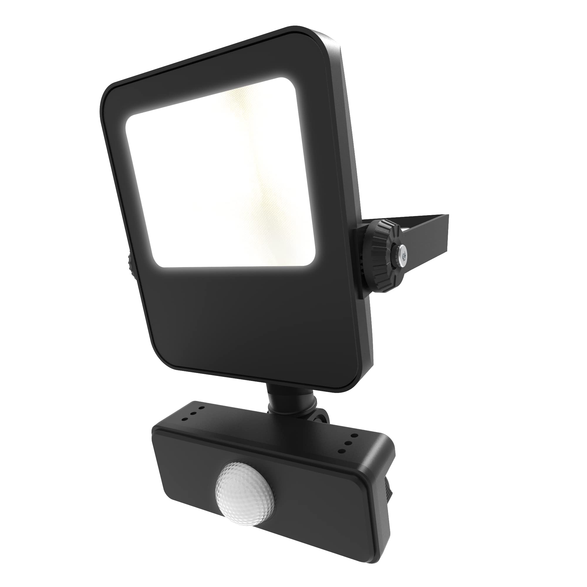 4lite Motion Sensor Floodlight (Black) 2400lm IP65 Rated Compact LED Integrated 10W Flood Light - 4L2/1028-4Yr Guarantee