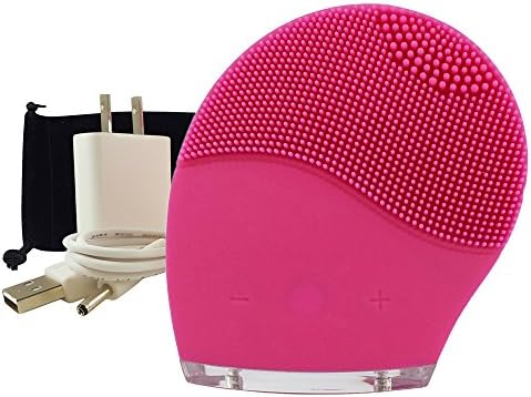 DermaDream Silicone Sonic Facial Brush - Bonus Travel Case &amp; Exclusive Wall Charger - Perfect for Exfoliation, Brightening, Deep Cleansing, &amp; Microdermabrasion