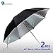 LimoStudi [2 Pack] 46 inch Diameter Double Layer Black & Silver Photo Studio Umbrella Light Reflector, Diffuser, Highlighted Concentrated Light Production for Professional Photo Video Studio, LMS127