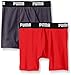 PUMA Big Boys 2 Pack Cotton Boxer Brief, Bright Red, Medium