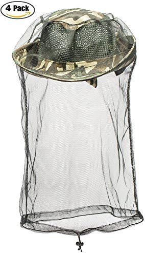 Venustus Mosquitos Head Face Net Mesh Insect Repellent Netting Outdoor Activities Hiking Fishing Hunting Camping Backpacking Protect from Insects Bugs and Diseases Black (4 Pack)