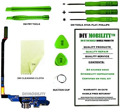 Samsung Galaxy S4 I545 Charge Port Flex Cable Connector PREMIUM Kit with DM Tools, Cleaning Cloth, and Instructions Included (VERIZON) - DIYMOBILITY