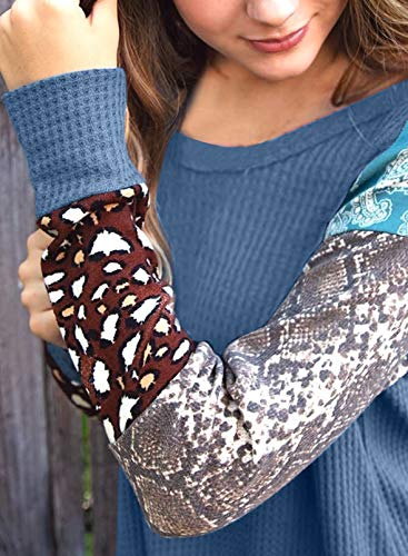 517HX%2Bm zDL Sudadera de piel de serpiente con estampado de leopardo para mujer, de manga larga, con cuello redondo, blusa de túnica Sudadera de piel de serpiente con estampado de leopardo para mujer, de manga larga, con cuello redondo, blusa de túnica - Imagen 6