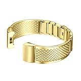 bayite For Fitbit Charge 2 Bands, Replacement Bands Metal Bracelet Bangle for Fitbit Charge 2 Adjustable Gold 5.5