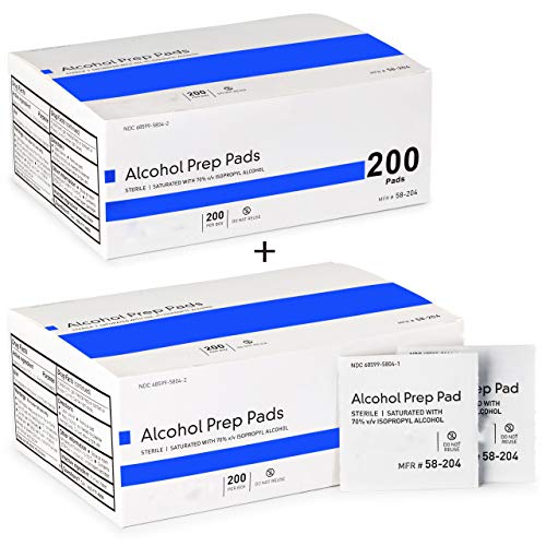 Alcohol Prep Pads, Large 2Ply 400 Alcohol Wipes, Individually