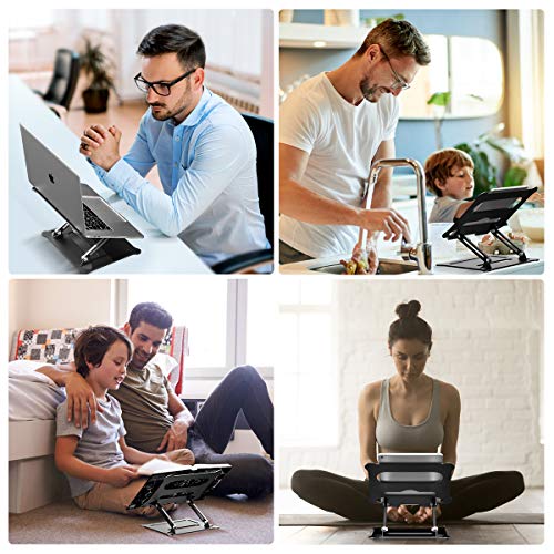 Laptop Stand, Height Adjustable Aluminum Laptop Holder,Compatible with MacBook Air Pro, Dell, HP, Lenovo Light Weight Aluminum Up to 17\