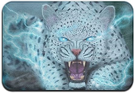 Big Cats Canine Tooth Fangs Snow Leopards Roar Cool 15.7 X 23.6 In Absorbent Non Slip Floor Rug Carpet Door Mat