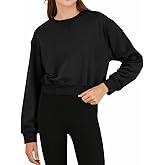 Amazhiyu Women's Pullover Cropped Sweatshirt Long Sleeve Crewneck Crop Tops