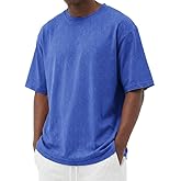 COOFANDY Men's Cotton T-Shirts Oversized Shirt Short Sleeves Streetwear Loose Fit Summer Tee Tops Washed Basic Unisex Shirts