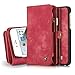 XRPow iPhone 6s Plus Detachable Wallet Case 2In1 Multi-Functional Removable Magnetic Back Cover 11 Card Slots & 3 Cash Pocket Premium Folio Zipper Wallet Case for iPhone 6 Plus /6s Plus 5.5