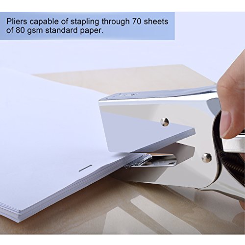 MROCO Plier Stapler, Heavy Duty Plier Stapler, 50 Sheets Stapling Capacity, Holds 200 Sheets Staples Capacity, Metal Stapler with Reversible Anvil,Staples for Swingline Staples,Bostitch Staples,Silver