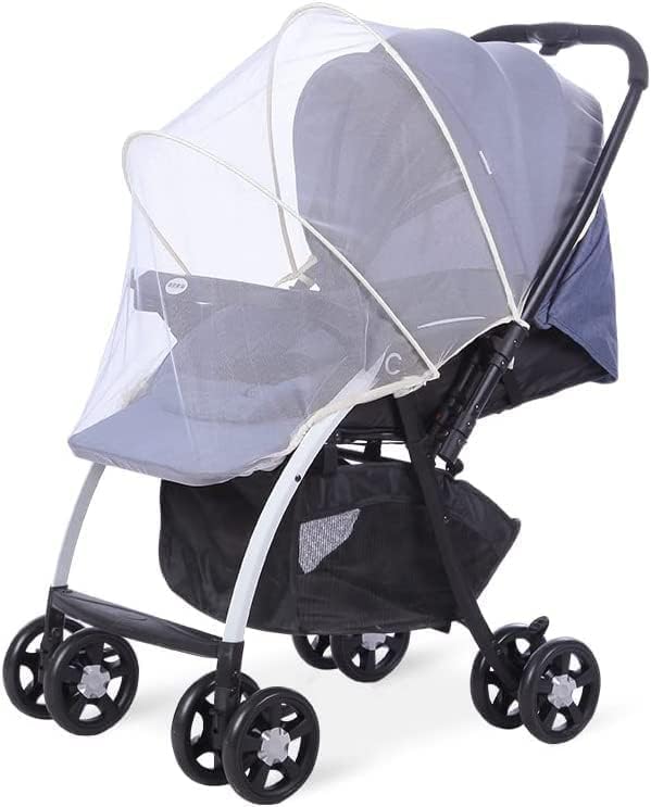 Universal Stroller Mosquito Net Pram Net Pushchair Insect Net Portable Dust-Proof Mosquito Net Stroller Protection Net Cover for Buggy Carrycot Jogger, White