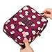 Cherry Roll Clear Cosmetic Makeup Bag Toiletry Travel Kit Organizer (flower printing wine red)