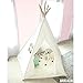 Kids Play Teepee Tent - Childrens Indian Tipi Tent for Indoor & Outdoor Fun - Cream