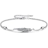 CUOKA MIRACLE Feather Bracelet 925 Silver Angel Wings Wing Bracelet Angel Feather Bracelet Vintage Exquisite Charm Bracelet For Women Girlfriend