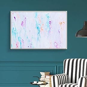 Floating Framed for Living Room Bedroom Abstract Colorful Painting for