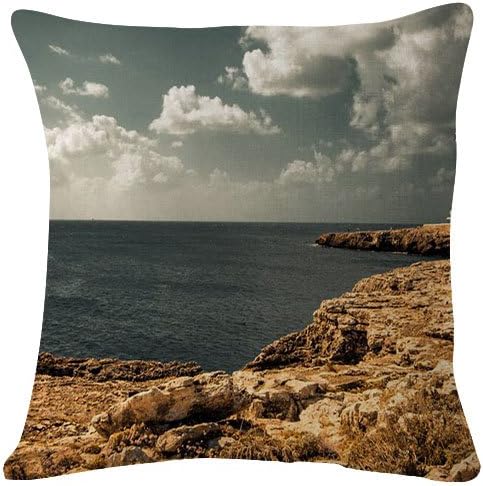 SHOBRILF 18x18 Inches Plush Cushion Covers Throw Pillowcases - Lighthouse, Sky, Solar, Clouds - Super Soft Fashion Simple Decorative Pillowcases