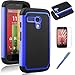 MOTO G case,ECShock Absorbing Dual Layer Hybrid Case, Heavy Duty Protective Armor Case Cover for Motorola Moto G with Sreen Protector and Stylus Pen (Dark Blue)
