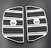 HTT Motorcycle Chrome Skull Zombie Passenger Footboard Insert Kit Traditional Shape TOURING FLHT FLT FLTR FLHR FLHS SOFTAIL FLSTC FLSTN FLSTF FLSTS DYNA FLD MODELS WITH D STYLE FOOTBOARDS