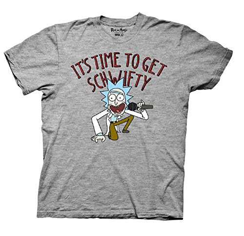 Ripple Junction Rick and Morty It's Time to Get Schwifty Shirt (3X-Large, Heather Grey)