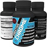 Naturo Nitro Creatine Chrome with Magnapower - Rapid Muscle Gain, Increased Muscle ATP and Cell Volumization, 90ct, 30 Day Supply