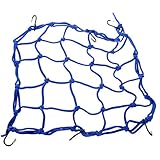 Pixnor 40*40cm Luggage Cargo Bungee Net Bag 6 Hooks Bike Motorcycle Helmet Mesh Storage Carrier Bag (Blue)