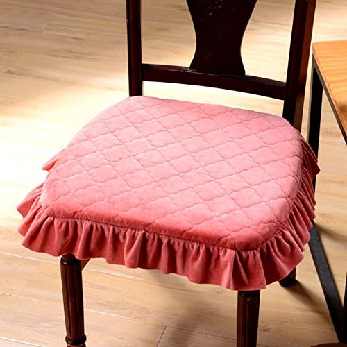 Thicken and enlarge chair cushion,Skirt side paragraph seat cushion Fabric dining chair cushion Non-slip chair cushion-W 43x46cm(17x18inch)