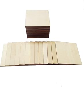 Unfinished Blank Square Wood Pieces,36 Pack 6x6 Inch Large Laser Wooden Squares,Plywood Craft Scrabble Letters,Scrabble Wall Tiles for Crafts Cutouts Coasters,Wall Decor,School Projects,Pyrography.