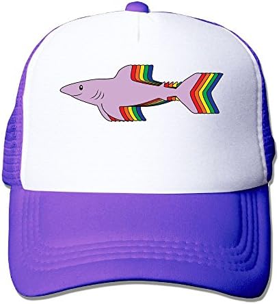 Anraglan Rainbow Shark Unisex Baseball Trucker Hats Cap Purple