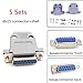 Ltvystore RS232 Parallel Serial Port 2 Rows DB15 15 Pin D Sub Male/Female Connector + Plastic Assemble Shell Cover VAG Adapter, Pack of 10