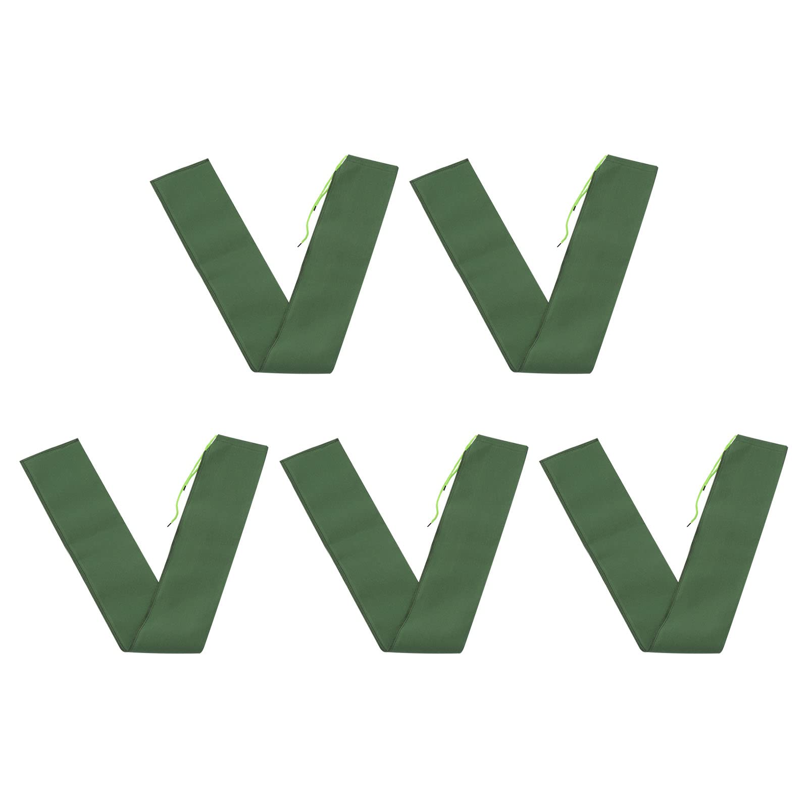 PATIKIL 5' x 6" Sand Bags for Flooding, 5 Pack Canvas Flood Barriers with Elastic Band, Green