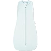 Tiny Twinkle Baby Sleep Sack 0-3 Months 1.0 TOG, Cotton & Elastane Wearable Blanket, Swaddle Transition Micro-Fleece, Machine Washable (Ice Blue)