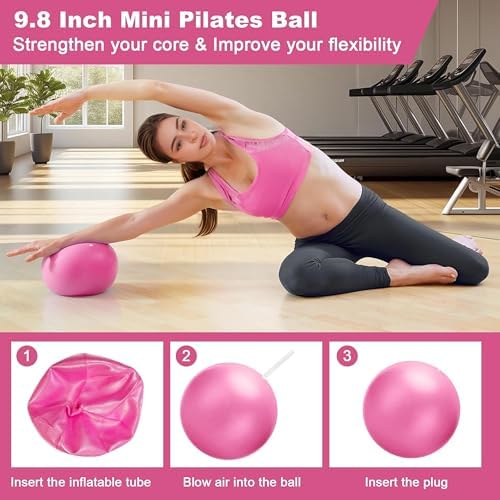 Ensemble d'accessoires de Pilates 13 pièces pour la maison - Kit essentiel de Pilates pour la maison - Kit essentiel de Pilates pour femme - Avec balle de yoga, anneau de yoga, accessoire de