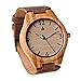 Treehut Wooden Watches for Men, Japanese Miyota Movement, Stylish Exotic Wrist Watch with Adjustable Stainless Steel Buckle, Leather Straps, Watch Made Real Bamboo Wood, Relojes Para Hombre