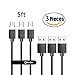 Netdot Gen7 Nylon Braided USB-C Magnetic Fast Charging Cable Compatible with Type-C Smartphone(5ft USB-C/3 Pack Black)
