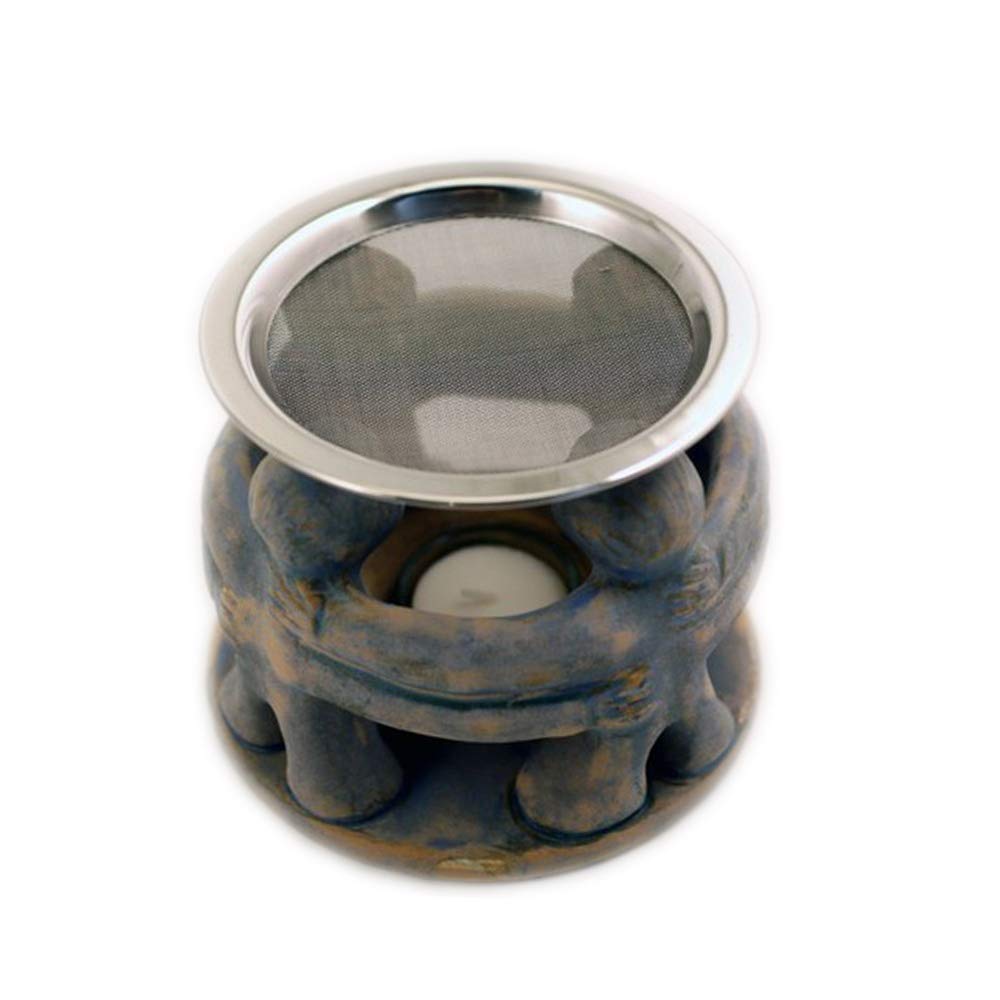 flora perpetua Thomas Kinkele e.K. Incense Warmer Incense Burner Group of Friends classic blue with stainless steel sieve Ø approx. 136mm / Height approx. 100mm Deco Present Fragrance Scent