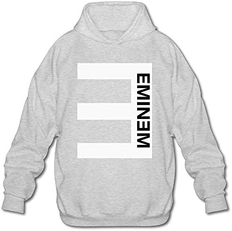 HOTCY E-minem Songs Men's Blank Hooded Sweatshirt Ash