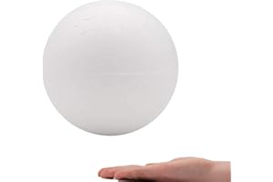 Crafare 7.8 Inch White Craft Foam Balls Polystyrene Balls for Holiday Christmas Crafts Making and School Modeling Projects