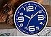 SonYo Indoor Big 3D Number Quartz Silent Non Ticking Wall Clock Quiet Sweep Movement Decorative Battery Operated 10 Inch Blue