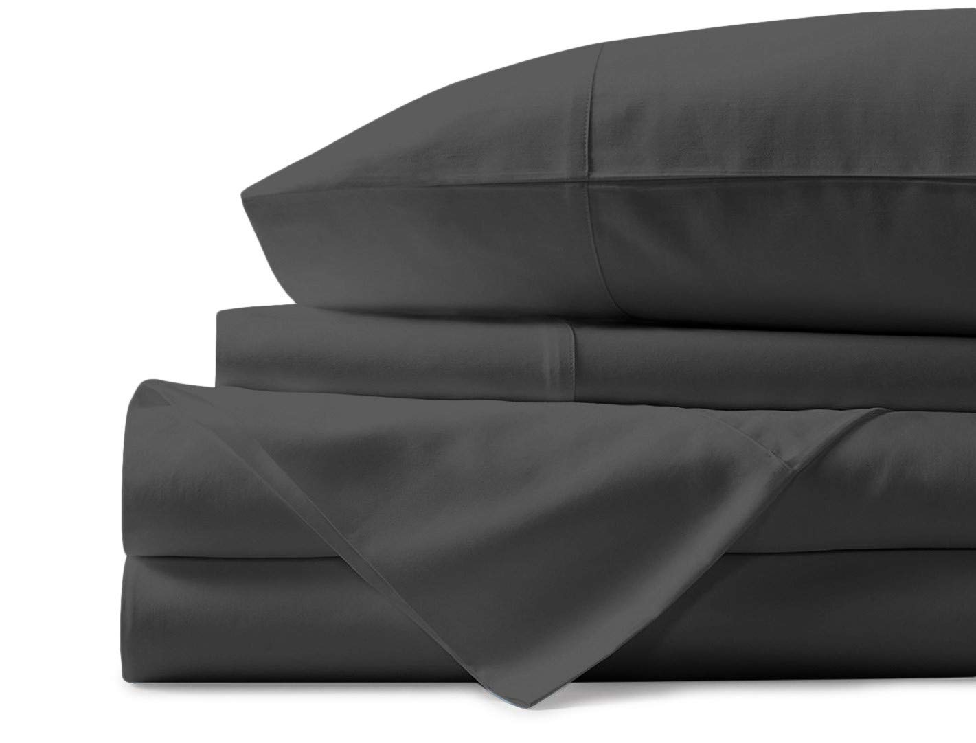 1000 Thread Count Best Bed Sheets 100% Egyptian Cotton Sheets Set - Charcoal Grey Long-Staple Cotton California King Sheet for Bed, Fits Mattress Upto 18'' Deep Pocket, Soft&Silky Sateen Weave Sheets