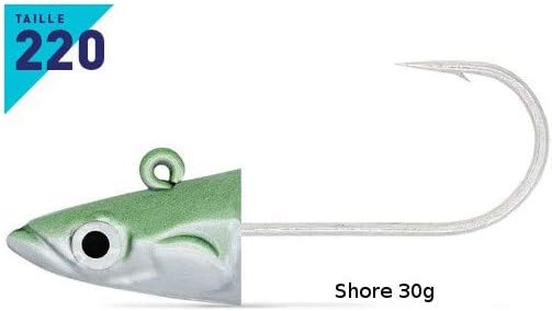 Fiiish Crazy Sand Eel 220 2 Pearl Green Jig Heads - Shore 30g