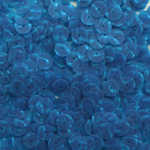 10mm Flat Round SEQUIN PAILLETTES ~ Bright Blue 3D Prismatic Wave ~ Loose sequins for embroidery, bridal, applique, arts, crafts, and embellishment. Made in USA.