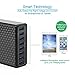 USB Wall Charger, 60W/12A 8-Ports Multi Wall Desktop USB Charging Station Hub with ISmart Technology for iPhone, iPad, Samsung Galaxy, Camera, Apple/Android Phones, Tablet, Power Bank and More(Black)