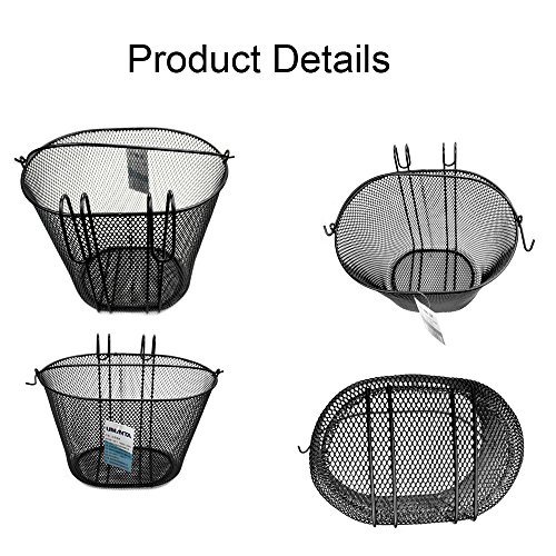 image for Metal Wire Bicycle Front Basket, YIFAN Easy Mount Handlebar Storage Bi