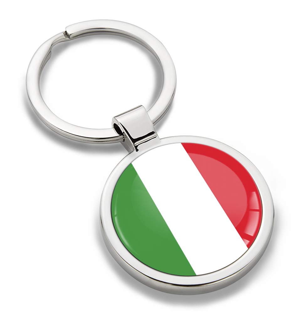 Biomar Labs Stainless Steel Metal Keychains Country Flag National Flags Design Durable Accessory Car House Keys Backpack Gift Travel Souvenir (Italy Italian Flag KK 187)