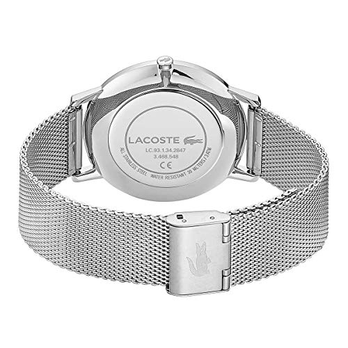 Lacoste Reloj Analógico de Cuarzo para hombre con correa de malla de acero inoxidable plateada – 2011005 - Imagen 3