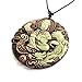 Two Layer Natural Stone Buddhist Mercy Kwan-yin Dragon Amulet Pendant