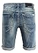 P2U Men's Jean Shorts Slim Fit Ripped Straight Denim Shorts